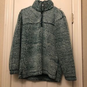 Green Sherpa Zip-Up